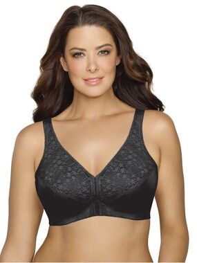 NEW Exquisite Form Fully Lace Wireless Back & Posture Support Bra Front Closure